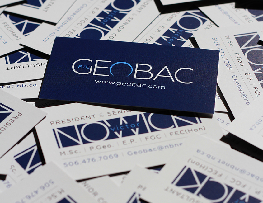 Branding and business card design and publishing for arcGeobac